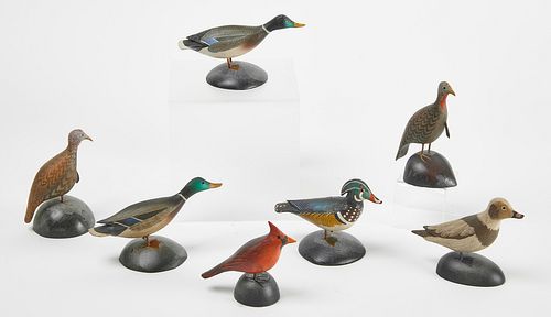 CW Waterfield - Seven Exceptional Carved Birds