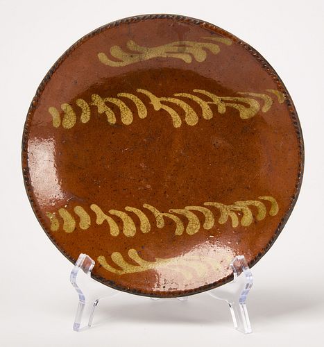 Redware Slip Decorated Plate
