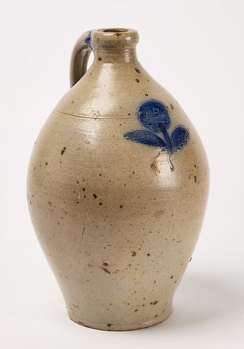 Early Stoneware Jug with Stamp Incised Flower