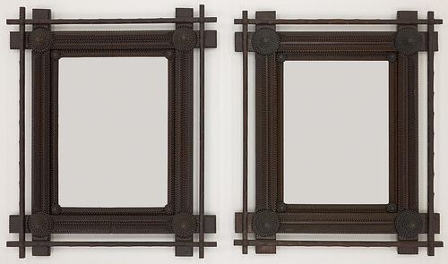 Pair of Large Tramp Art Frames