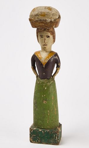 Carved Folk Art Figure of a Lady