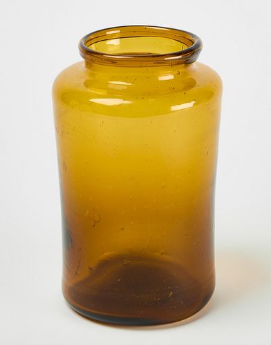 Amber Glass Storage Jar