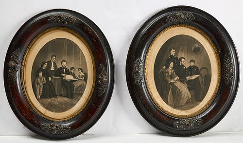 Grant and Lincoln Family Lithographs