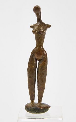 Modernist Bronze Female Statue