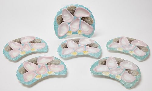 Set of Six Oyster Plates