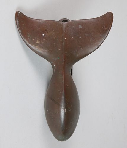 Vintage Solid Bronze Sperm Whale Fluke Door Knocker