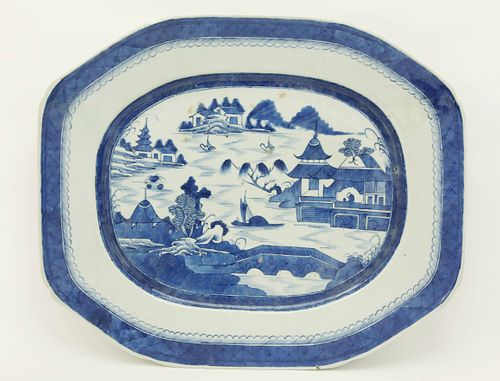 Canton Octagonal Platter, 19th Century