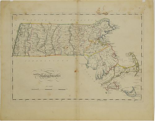Antique Map "The State of Massachusetts"