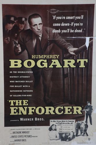 Original Humphrey Bogart Movie Poster "The Enforcer"