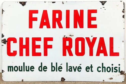 Vintage French Painted Metal Advertising Sign