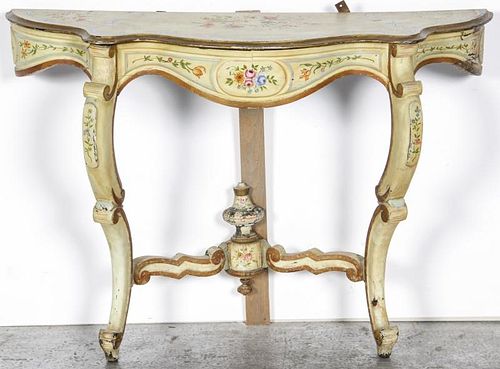 Antique French Paint Decorated Console Table