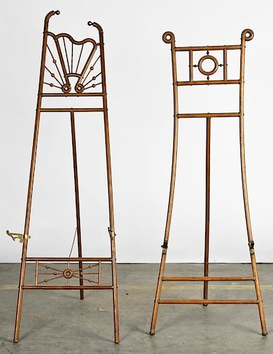Pair Antique Bamboo Easels.
