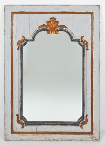 French Painted and Gilt Wood Mirror