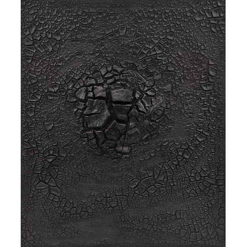BEATRIZ ZAMORA, El negro # 1697, Firmada y fechada 1998 al reverso, Mixta sobre tela, 120 x 99.5 cm, Copia de certificado
