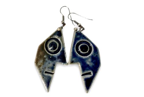 Glazed Ceramic Dangle Earrings