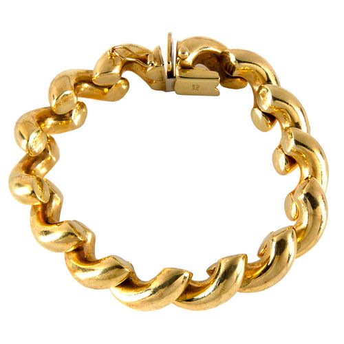14k Yellow Gold Fancy Link Italian Bracelet