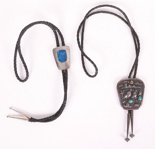 Two Sterling Silver Bolo Ties