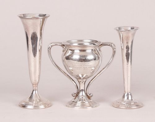 Silver, Two Vases & Loving Cup, Philadelphia Interest