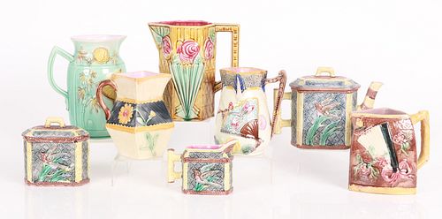 A Group Of Asian Style Victorian Majolica