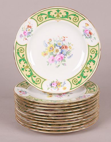 A Set of Twelve Dinner Plates, Royal Crown Derby
