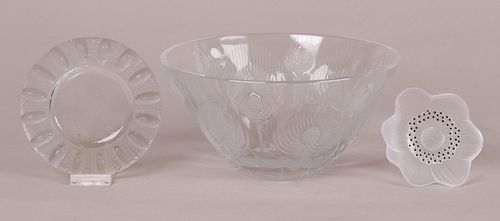 Three Pieces of Lalique Glass