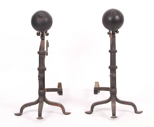 A Pair of Large 19th Century Andirons
