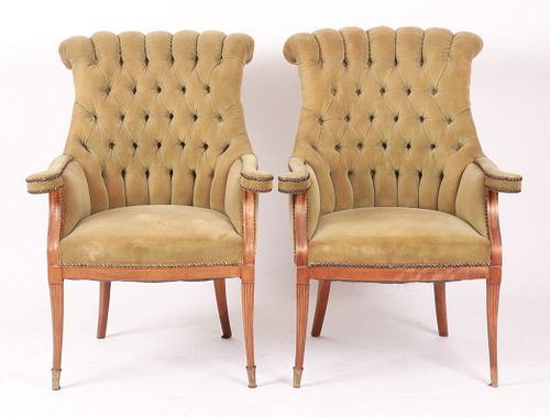 A Pair of Hollywood Regency Armchairs