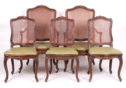 A Set of Five French Provincial Style Chairs