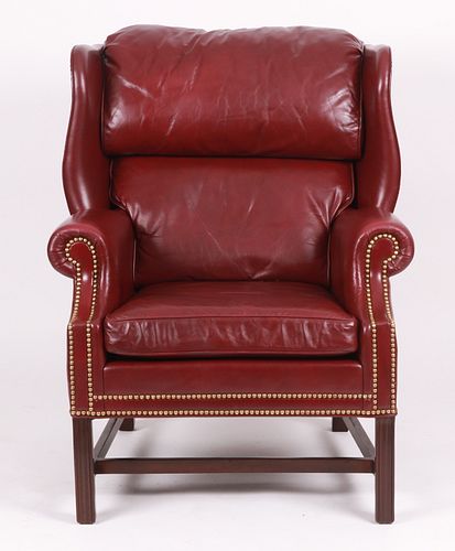A Hancock and Moore Leather Wingback Chair