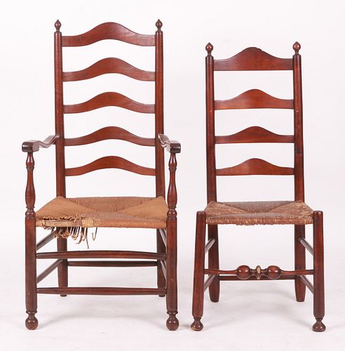 Two 18th Century Ladderback Chairs