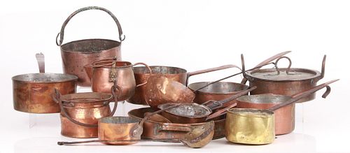 Estate Group Of Antique Copper Cookware