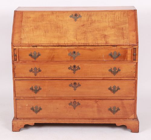 An American Chippendale Tiger Maple Desk