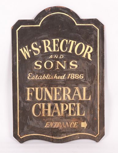 A Wooden Trade Sign,Funeral House