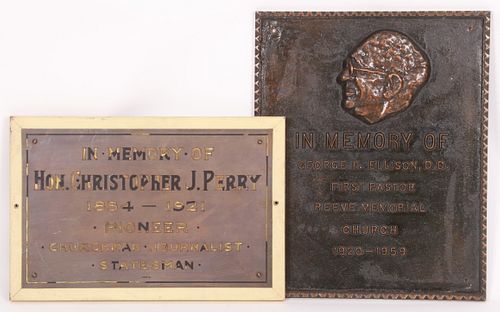 Two Memorial Plaques, Philadelphia, Black Interest