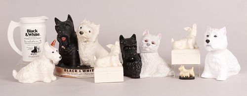 A Group Of Ceramic Dog Collectibles