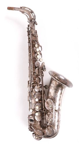 An Antoine Courtois Silver Alto Saxophone