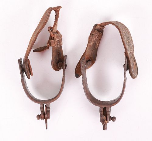 A Pair of Antique Wrought Iron Spurs