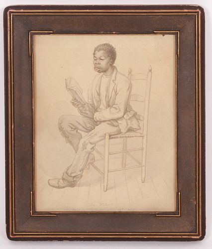 Black Americana Drawing, 1874, The Student