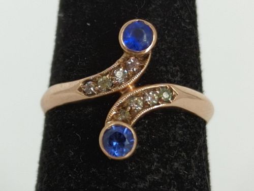Antique Gold and Sapphire Ring
