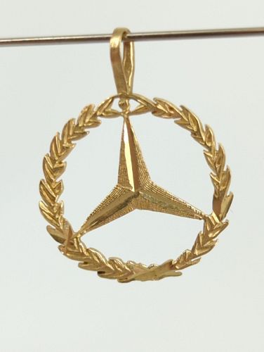 Gold Mercedes Benz Pendant