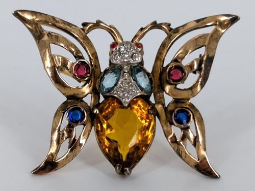 Vintage Sterling Silver/Vermeil Butterfly Pin