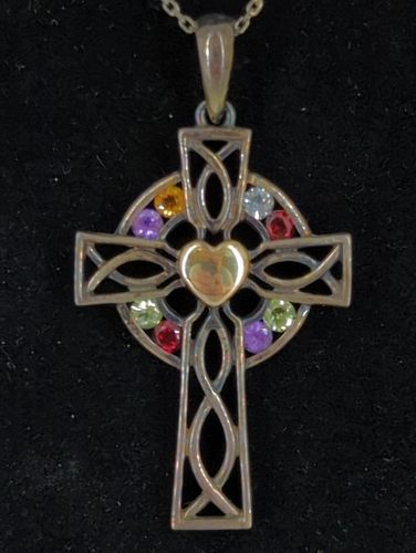Sterling Chain Necklace & Cross Pendant