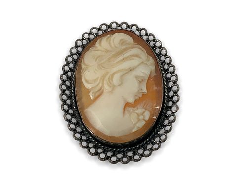 Sterling Cameo Pin