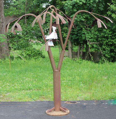 A Large Wrought Garden Sculpture