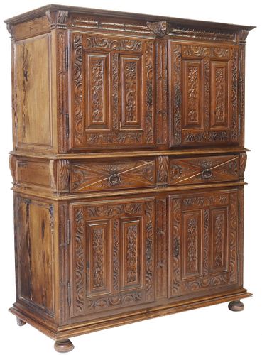 FRENCH CARVED WALNUT CUPBOARD/ CABINET