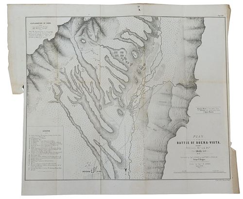 MAP: PLAN OF THE BATTLE OF BUENA VISTA, 1847