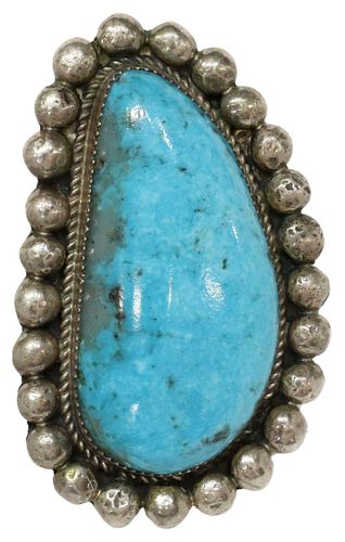 GENT'S NATIVE AMERICAN TURQUOISE STERLING RING