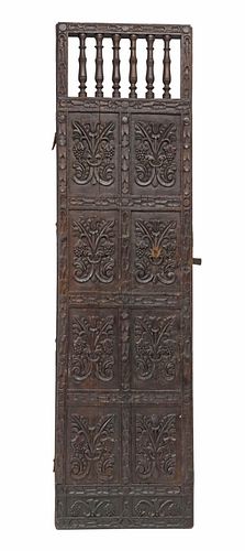 ARCHITECTURAL SPANISH CARVED DOOR, 17TH/ 18TH C.