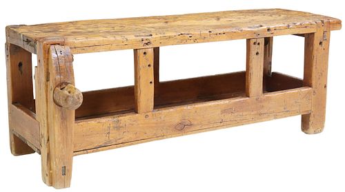 RUSTIC FRENCH CABINET MAKER'S WORKBENCH, 19TH C.