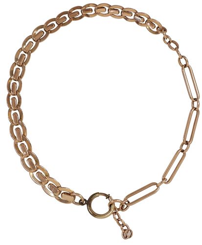 ESTATE 12KT ROSE GOLD WATCH FOB CHAIN, 45.3 GM